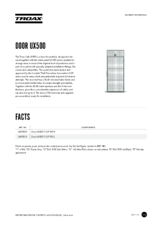 Tuotetietolehti - Door UX 500 Padlock