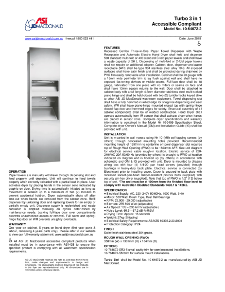 SIMPLICITY Turbo 3-in-1 Specification Sheet