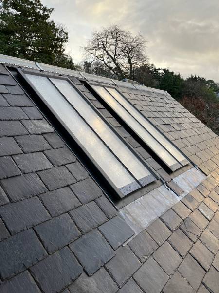 Clement Conservation Rooflights installed into Welsh slate roof