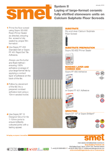 TDS SMET - Tiling Onto Calcium Sulphate Floor Screed | System II