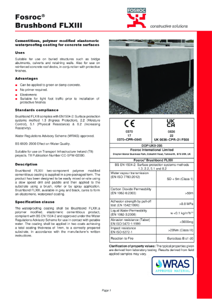 Brushbond FLX III Technical Datasheet