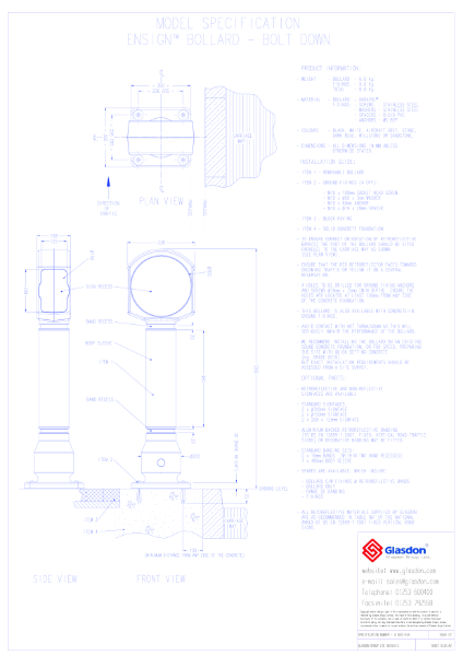 Ensign™ Bollard - Durapol® Model - Bolt-Down