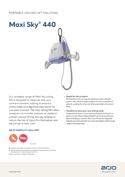 Arjo Portable Ceiling Hoist System - Maxi Sky 440