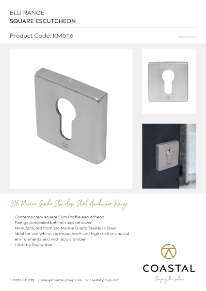 BLU™ - KM056 Square Escutcheon Data Card