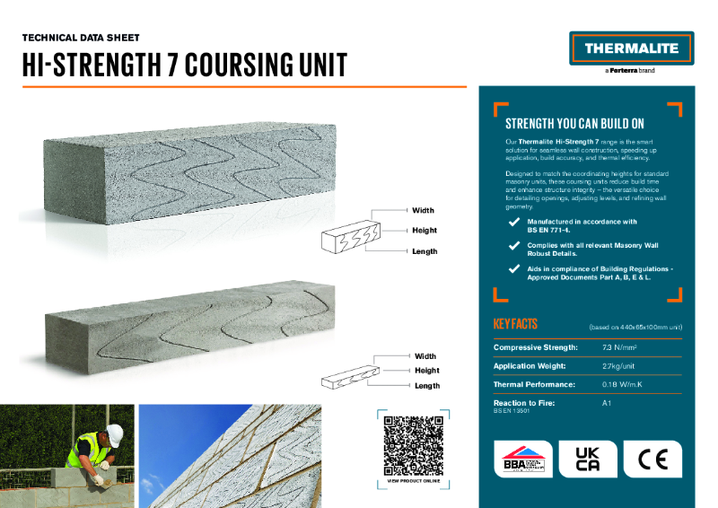 Thermalite Hi-Strength 7 Coursing Unit - Technical Data Sheet