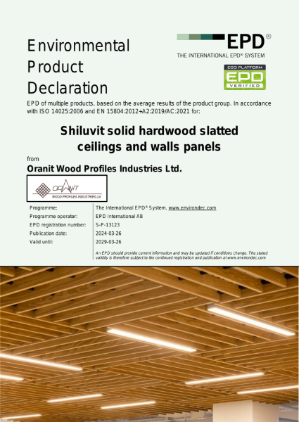 Oranit Hardwood EPD