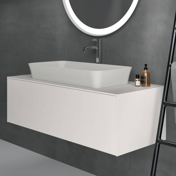 Conca 120 cm Wall Hung Washbasin Unit, Centre Cutout