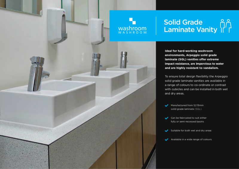 Arpeggio solid grade laminate vanities