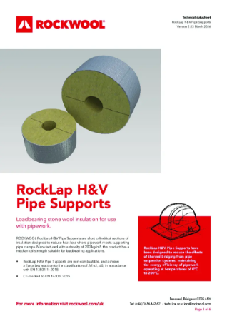 RockLap H&V Pipe Supports - Datasheet