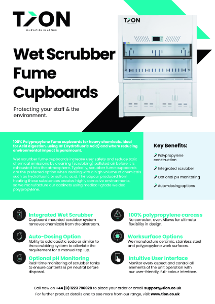 Wet Scrubber Fume Cupboard Technical Data Sheet