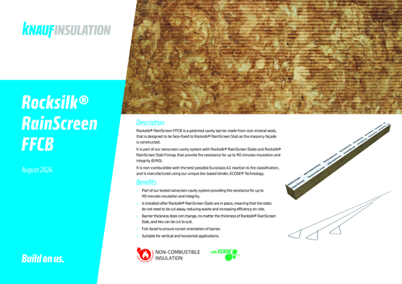 Knauf Insulation Rocksilk® Rainscreen FFCB - Product Datasheet