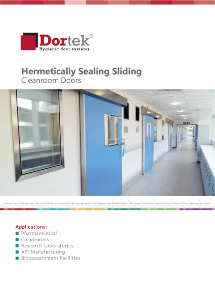 9.1. Dortek Hermetically Sealing Sliding Cleanroom Door