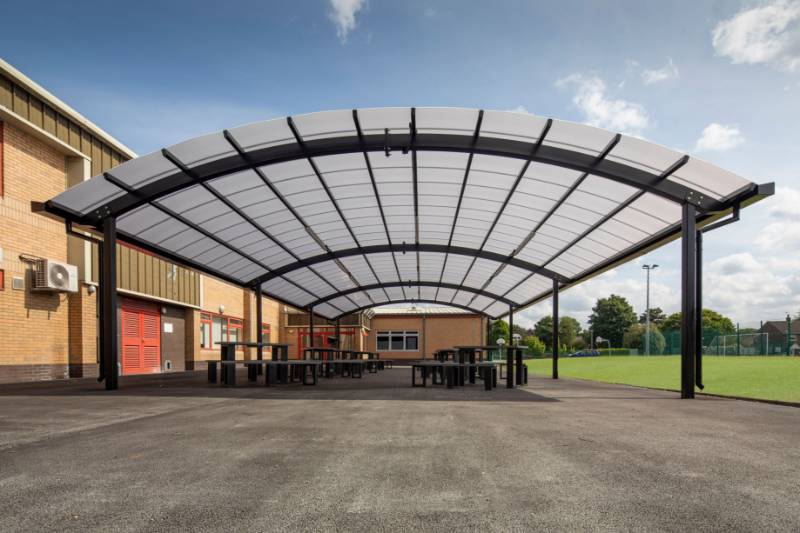 Salford City Academy in Greater Manchester Adds Dining Canopy