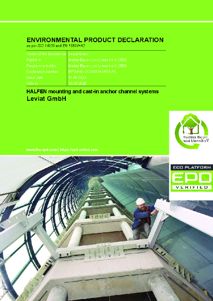 Environmental Product Declaration - Halfen Cast-in Channel HTA-CE and HZA