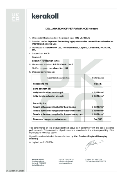 H40 Ultimate DoP (UKCA) - EN.EN.0591.001