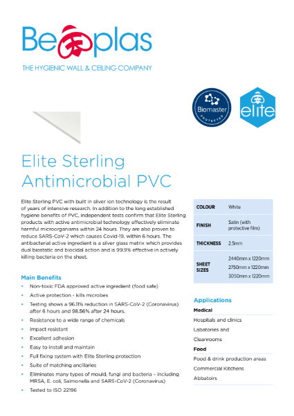 Beplas Elite Sterling Product Leaflet
