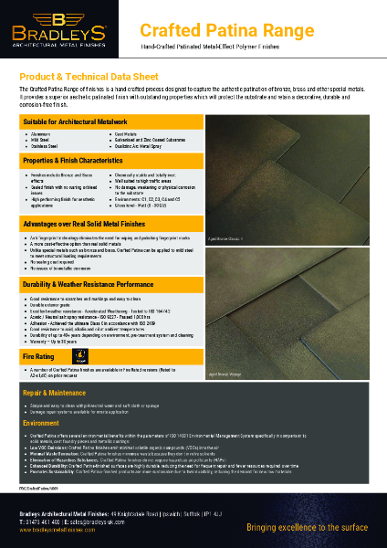 Crafted Patina Product & Technical Data Sheet