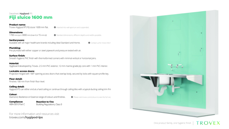 Hygipod Fiji flat – Product Data Sheet