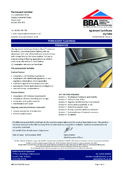 Permavent Permaflex Flashings 