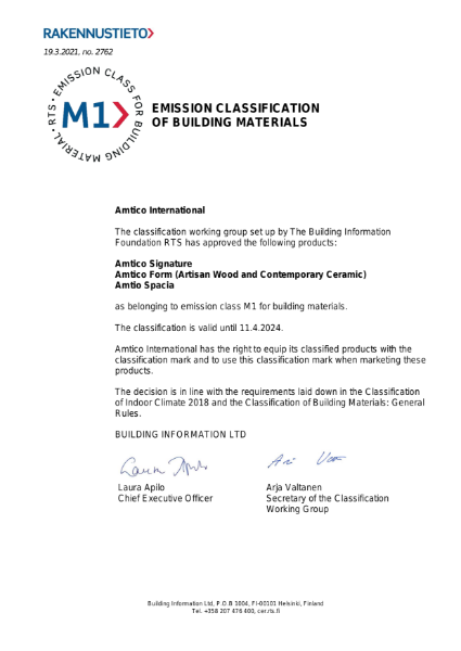 Signature LVT M1 Certificate 