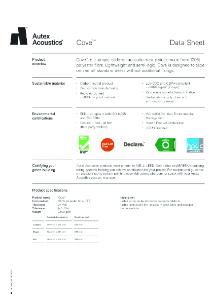 Cove Datasheet
