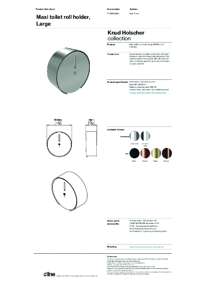Toilet roll holder maxi, Large (data sheet)