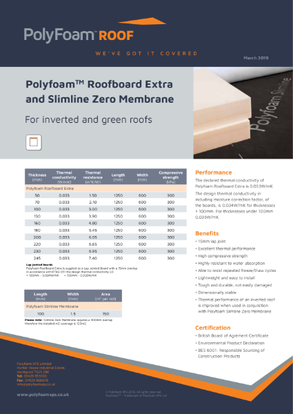 Polyfoam Roofboard and Slimline Zero Membrane