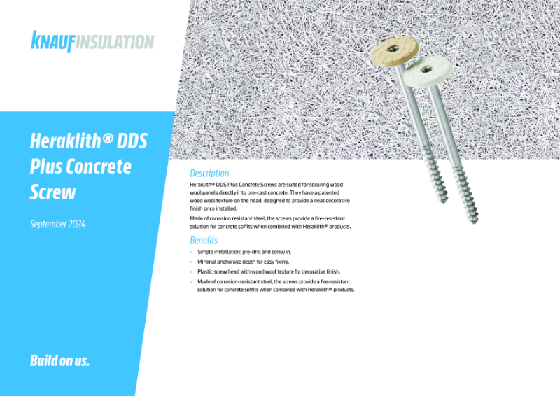 Knauf Insulation Heraklith® DDS Plus Concrete Screw - Product Datasheet