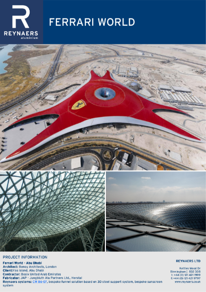 Case Study: Ferrari World, featuring CW 86 unitised curtain wall