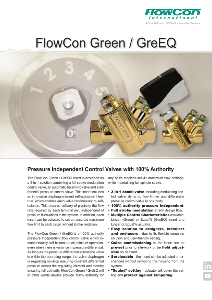 FlowCon Low Flow PICV Brochure