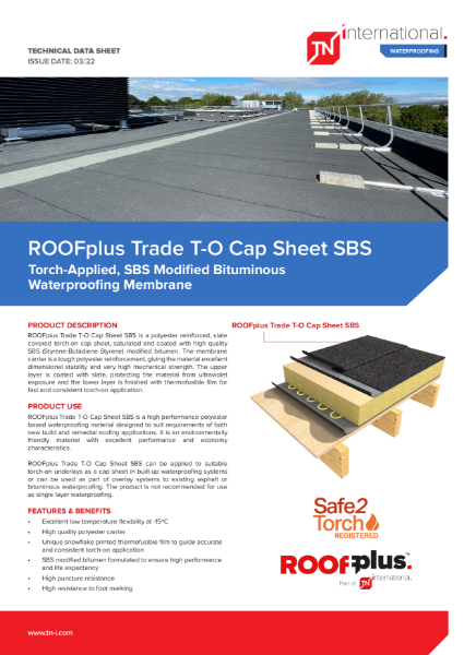 ROOFplus Trade T-O Cap Sheet SBS - Datasheet