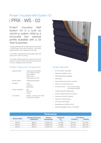 PRX-WS-02 Wall System Data Sheet