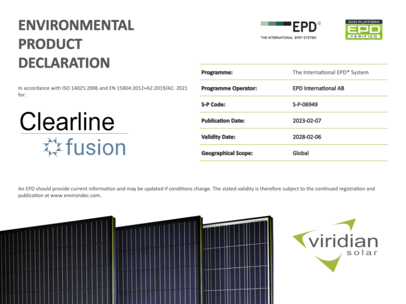 Environmental Product Declaration for Solar Modules