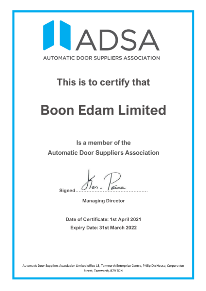 ADSA Membership Certificate