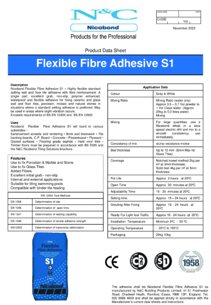 Nicobond Flexible Fibre Adhesive S1