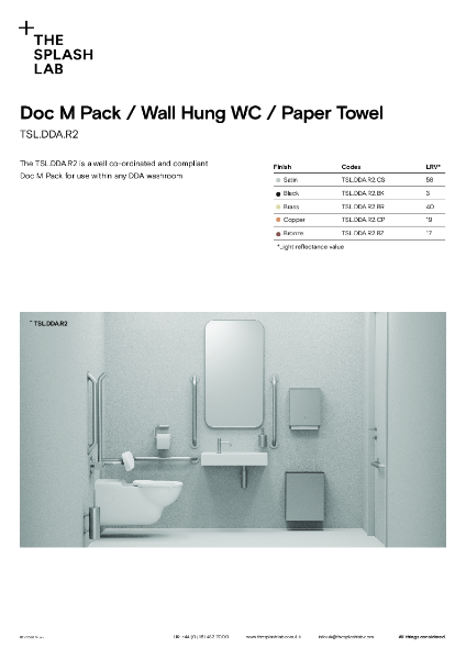 DDA Doc M Pack / Wall Hung WC / Paper Towel
