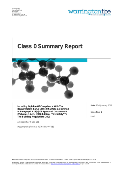 Class 'O' Summary Report Acousti-Lag 10/25