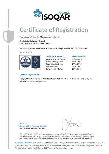 ISO 9001 Quality Management Certificate