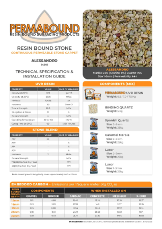 Resin Bound Stone — Alessandro TDS
