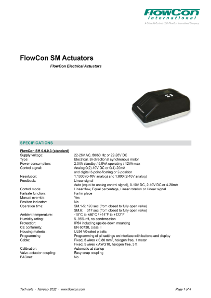 FlowCon SM Actuator