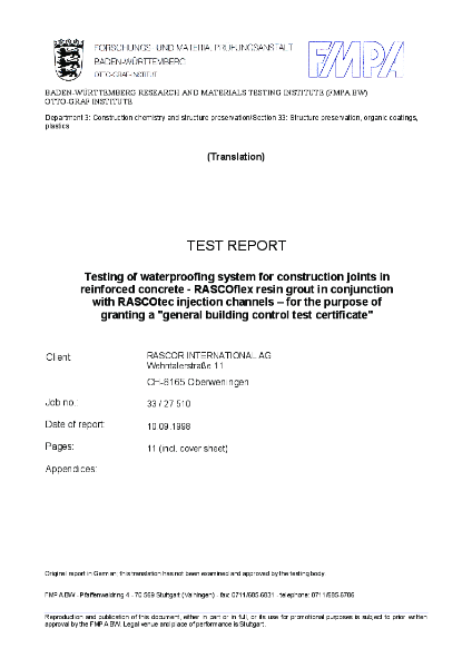 RASCOtec Injection Channel PB18 AbP1 General building regulations test cert.(EN)