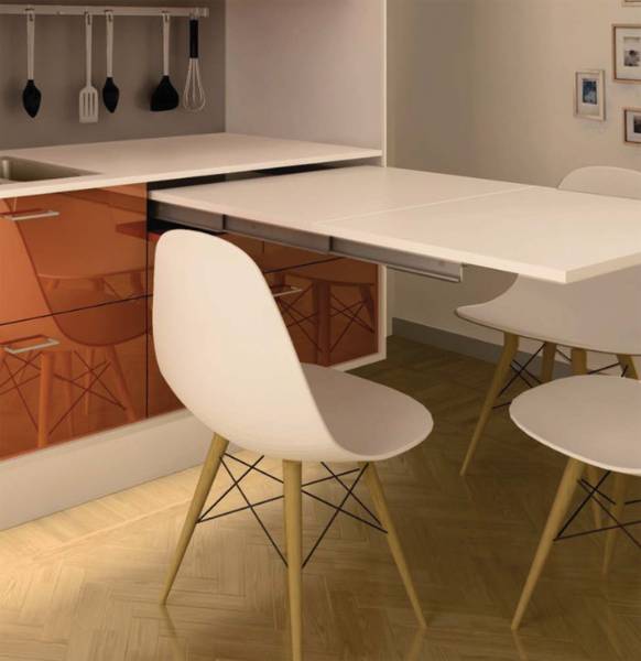 Pull-Out Table Fitting, Self-supporting