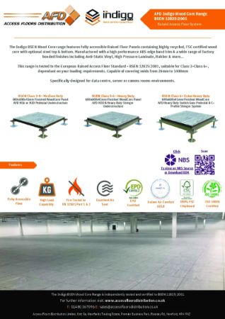 AFD Indigo Wood Core BSEN 12825: 2001 Raised Access Floor System