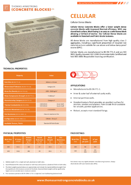 Cellular Dense Block Datasheet