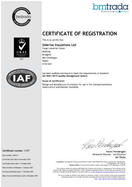 ISO 9001 - Siderise Insulation