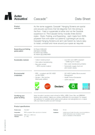 Cascade Datasheet