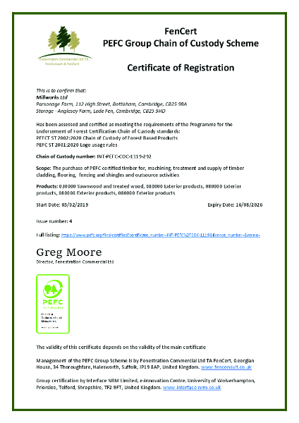 Millworks Ltd PEFC