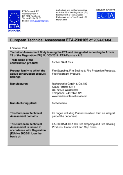 European Technical Assessment 