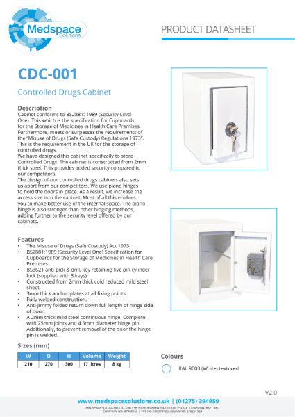 CDC-001 - Controlled Drugs Cabinet