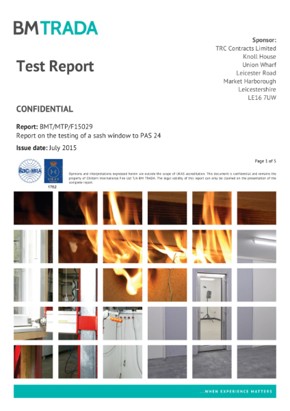 Easy clean sash window to PAS24:2012
